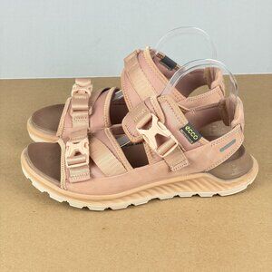 Ecco Exowrap Sport Sandals Womens 8/8.5 Beige/Pink Adjustable Buckles